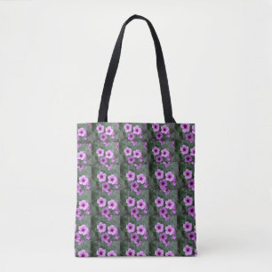 Blommönster Tote Bag med svarta handtag Tygkasse