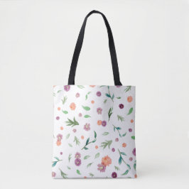 Blommönster Tote Bag - Snyggt Varje dag Bag Tygkasse