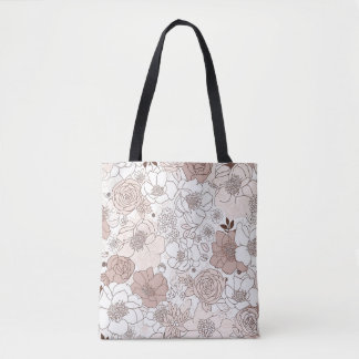 Blommönster Tote Bag Tygkasse