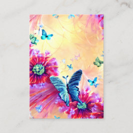 Blommönster, tropiska blommor, små diamanter, ti visitkort