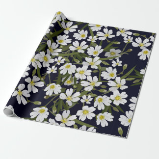 blommönster utan vintage med vitt fält presentpapper