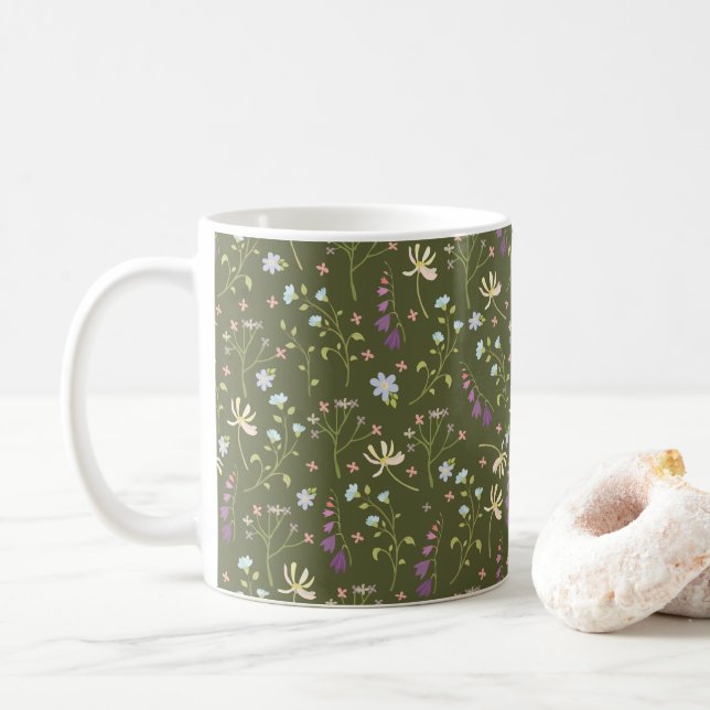 Blommönster Vår Blommig Klassiker Kaffemugg (Med munk)