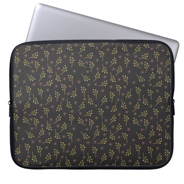 Blommönster vår blommor laptop fodral (Framsidan)