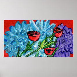 Blommönster, värdeaffisch  (halvblank) poster