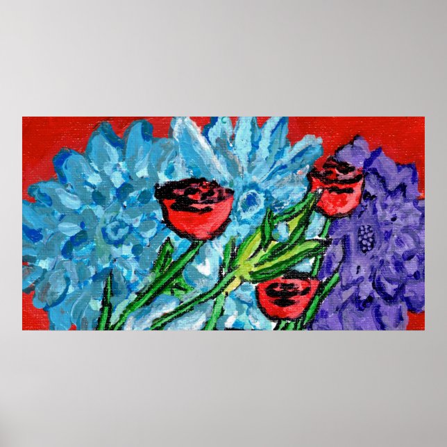 Blommönster, värdeaffisch  (halvblank) poster (Framsidan)