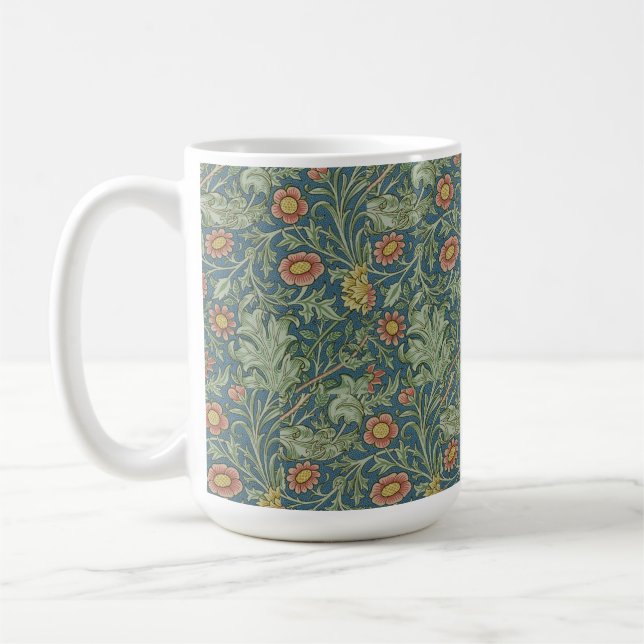 Blommönster William Morris Grönt Rosa Kaffemugg (Vänster)