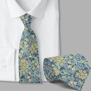 Blommönster William Morris inspirerad blå blomma Slips