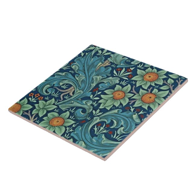Blommönster William Morris Red Gult Blue Gree Kakelplatta (Sidan)