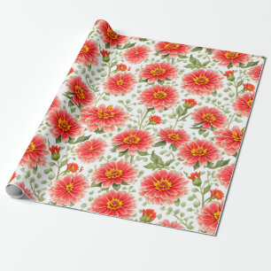 Blommönster Zinnia Flowers Presentpapper