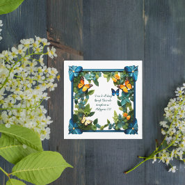 Blommönstrad anpassningsbar bibelvers på specialsk julkort