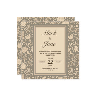 Blommönstrad bröllopsinbjudan spara datumet