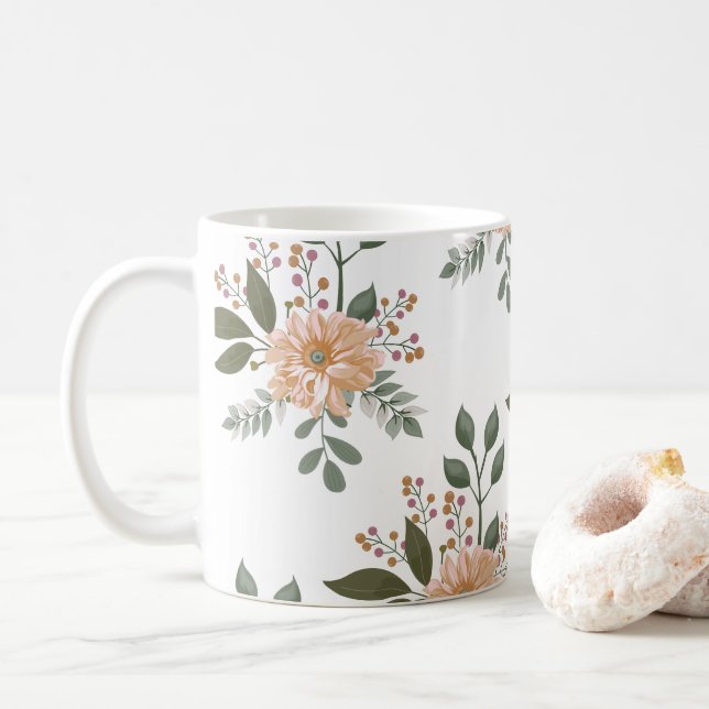 Blommönstrad kaffekopp (Med munk)