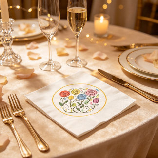 Blommönstrad romantisk och elegant pappersservett