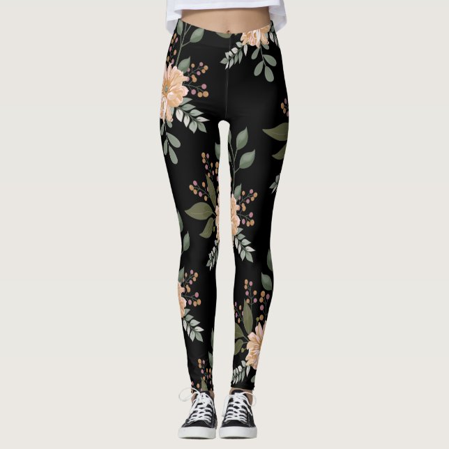 Blommönstrade Leggings (Framsida)