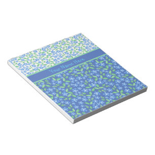 Blommönstren anpassningsbar Blue Periwinkles Ditsy Anteckningsblock