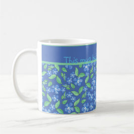 Blommönstren anpassningsbar Blue Periwinkles Ditsy Kaffemugg