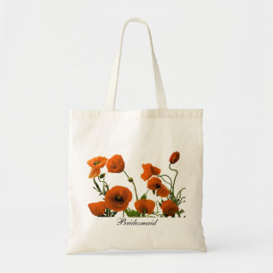 Blommönstren Bridesmaid Orange Poppy Flowers Tygkasse