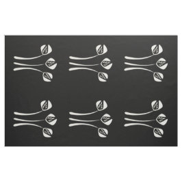 Blommönstret abstrakt Art Deco White Black Tyg