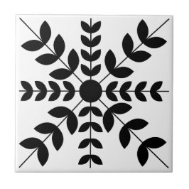 Blommönstret abstrakt Black and White Mandala Kakelplatta