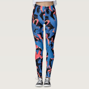 Blommönstret Abstrakt för körning Leggings