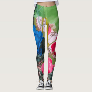 Blommönstret abstrakt leggings