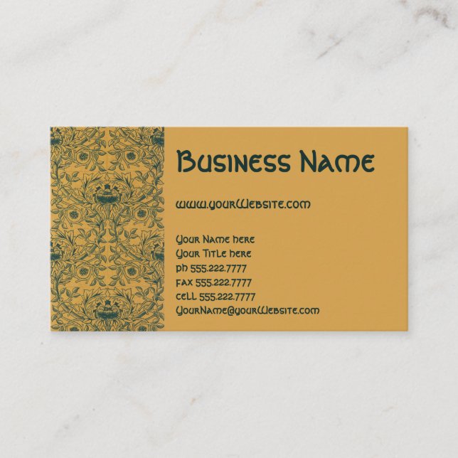 Blommönstret Antique Victorian William Morris Visitkort (Framsida)