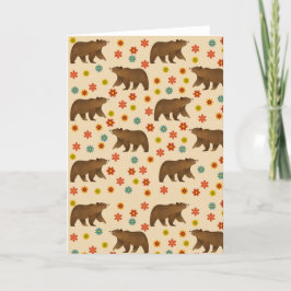 Blommönstret Bear Tack Kort