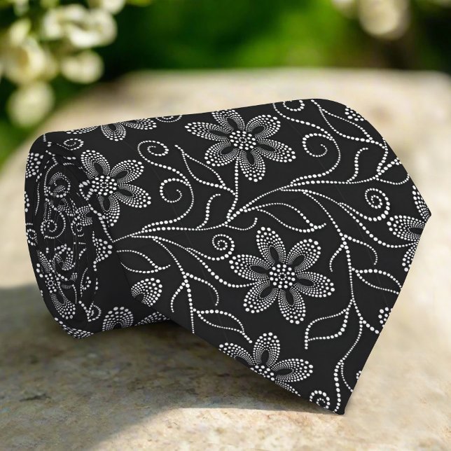 Blommönstret Black & White Elegant Luxury Slips (Skapare uppladdad)