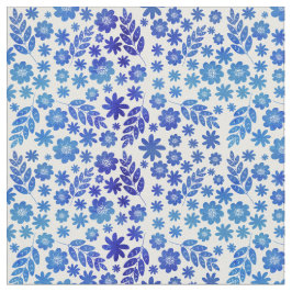 Blommönstret Blue China Hand plockade Tyg