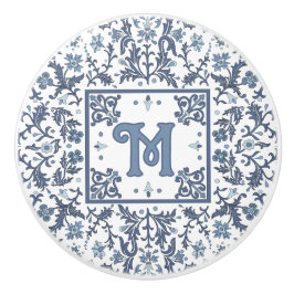 Blommönstret Blue Finare Personlig Knopp