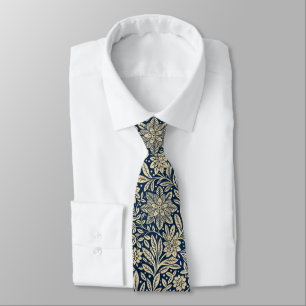 Blommönstret Blue & Guld Vintage Slips