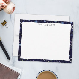 Blommönstret Blue Lila Söt Wildblomma Anteckningskort