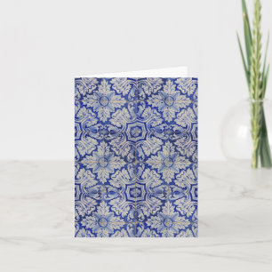 Blommönstret Blue & White Mediterranean Vintage Kort