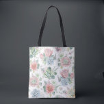 Blommönstret Boho Pastel Watercolor Succulents Tygkasse<br><div class="desc">Söt boho till säcken med vattenfärg mönster av pastellsuckulens,  kaktus och blommor. Det här är perfektens sommartillbehör.</div>