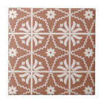 Blommönstret Boho Terracotta Kakelplatta<br><div class="desc">Boho terracotta och vitt blommönster för dina DIY-projekt. Använda som en enda dekorativ platta underlägg, eller som en ryggstödsmatta, badrumsbricka eller kamratvärme. Var kreativ! 2 storlekar tillgängliga.</div>