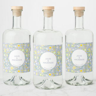 Blommönstret Botaniskt blåvildblomma Spritflaskor Etikett