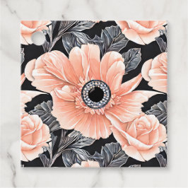 Blommönstret Botaniskt ljus persikor Gåvor Etiketter