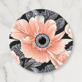 Blommönstret Botaniskt ljus persikor Gåvor Etiketter