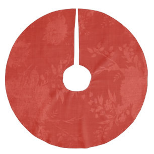 Blommönstret Bright Red på Red Julgransmatta Borstad Polyester