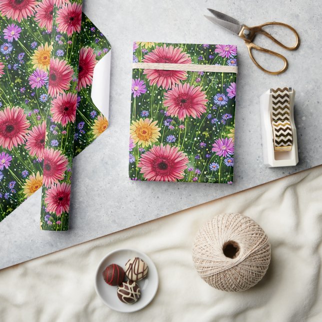 Blommönstret Bright vår Presentpapper (Hantverk)