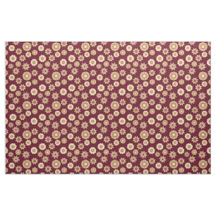 Blommönstret Burgandy och Guld Baroque Stil Tyg