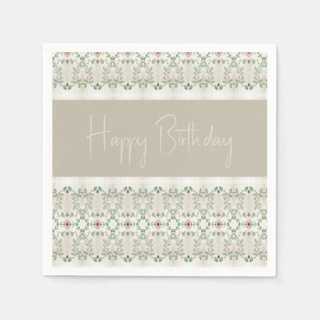 Blommönstret centrerat pappersservett (Framsidan)