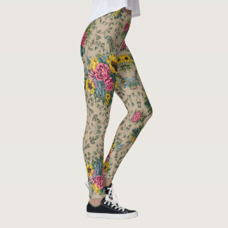 blommönstret chic Multifärgad Leggings