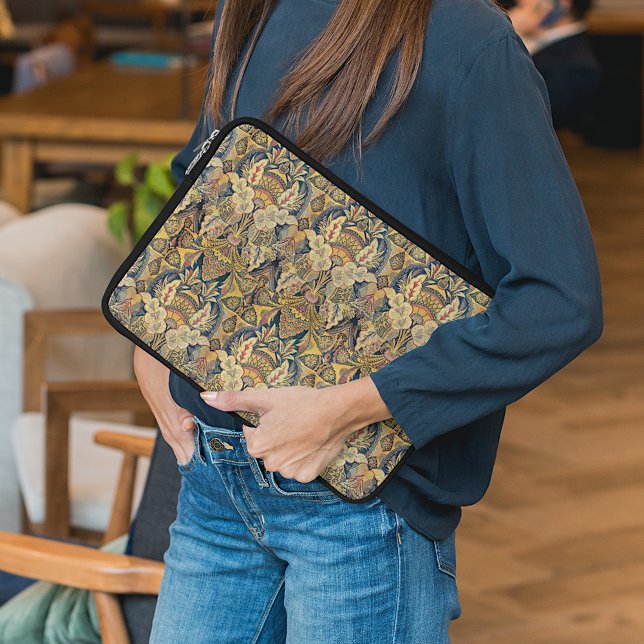 Blommönstret Colorful Antique Faux Tapestry Laptop Fodral (Skapare uppladdad)