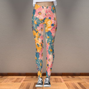 Blommönstret Colorful Modern Flowers Leggings