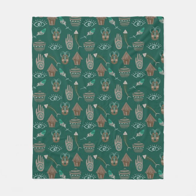 Blommönstret coola fleecefilt (Framsidan)