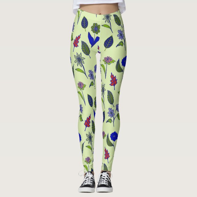 Blommönstret coola leggings (Framsida)