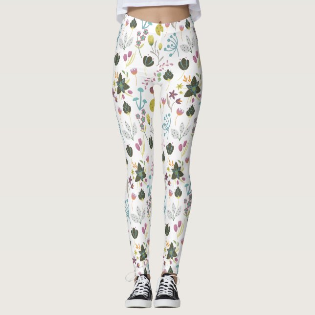 Blommönstret coola leggings (Framsida)