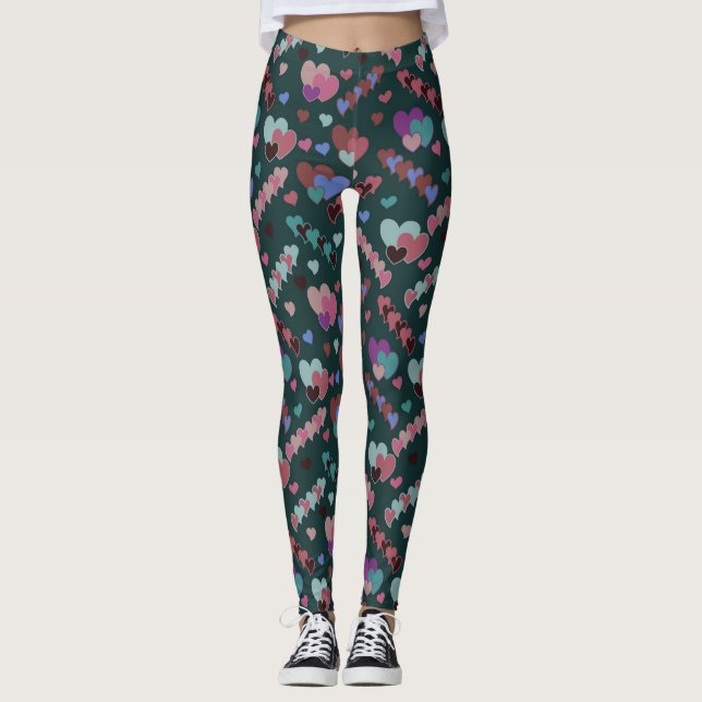 Blommönstret coola leggings (Framsida)