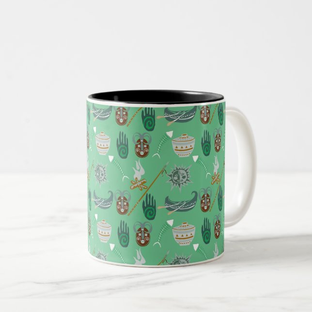 Blommönstret coola Två-Tonad mugg (Framsida höger)